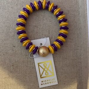Michelle McDowell Purple and Yellow Bracelet. Great for ECU and LSU fans.